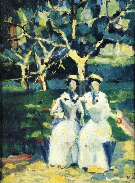 Kazimir Malevich Two Women in a Gardenr Spain oil painting art